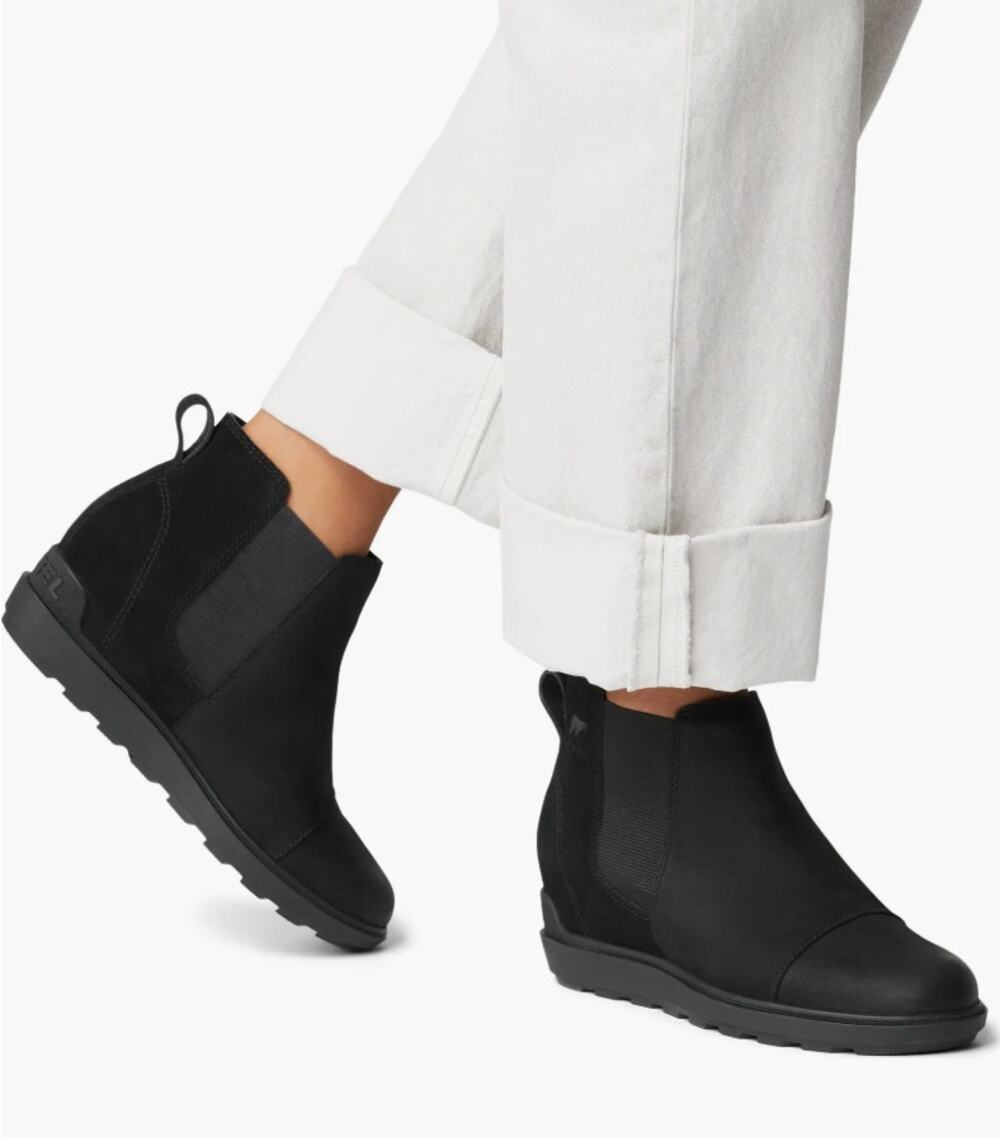 Sorel Evie II Waterproof Wedge Ankle Boots With Lugged Sole